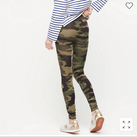 J.Crew green camo high rise 7/8 leggings - Picture 2 of 8
